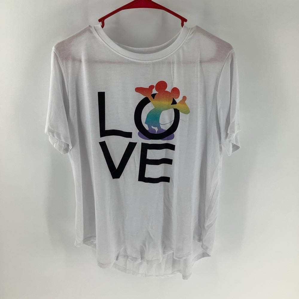 Disney LOVE Mickey Mouse Rainbow Silhouette Tee XXl